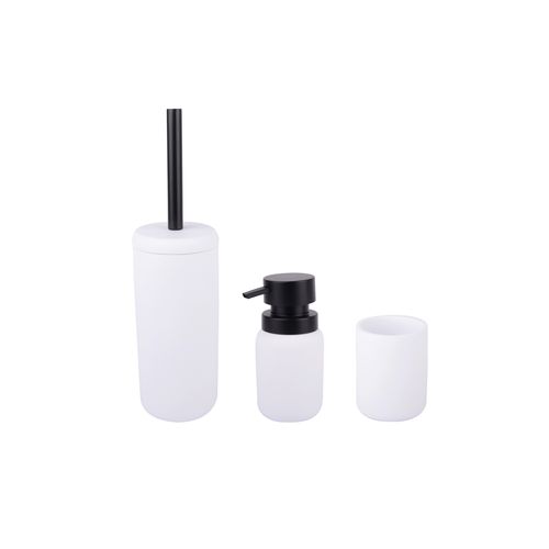 Vaso portacepillos de dientes para baño  Resina/ABS  Blanco Mate