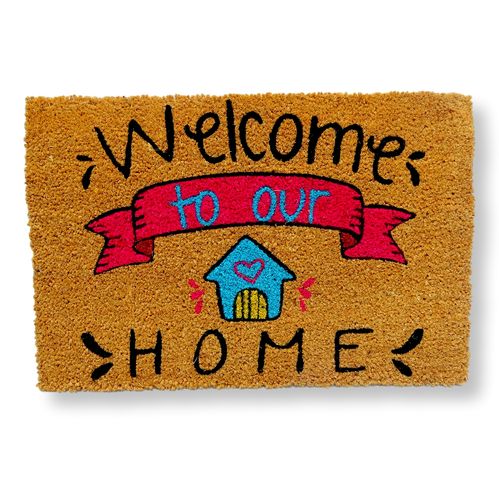 Felpudo coco Welcome to our Home, Felpudos originales Koko Doormats