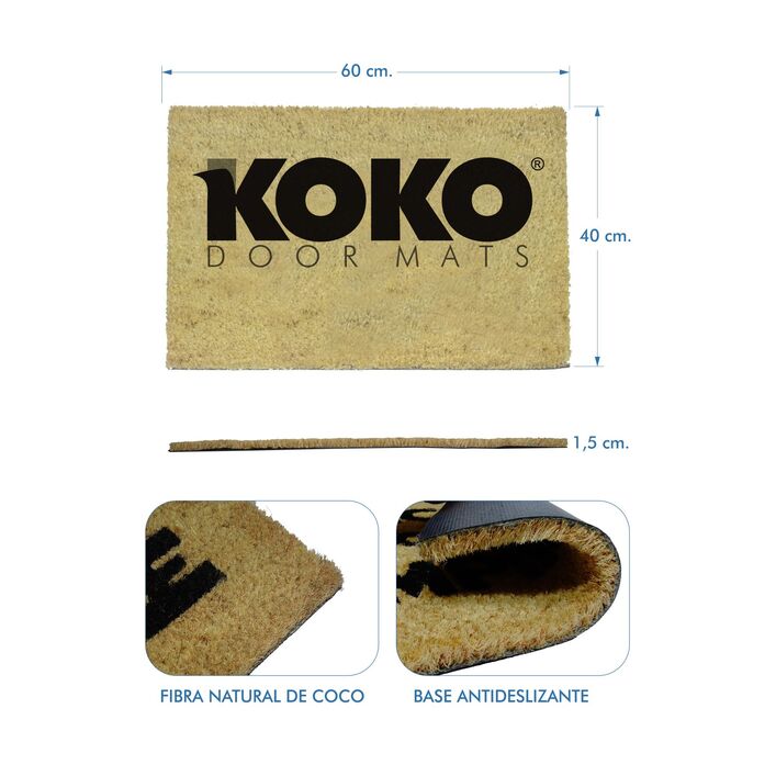 koko doormats Felpudo Entrada casa y Jardin, felpudos Entrada casa  Originales y Divertidos, 40x60x1.5 cm, Coco con Base Antideslizante de PVC  (As-tu