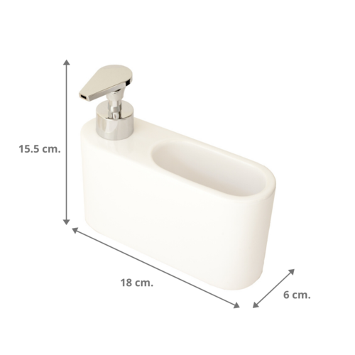 Dosificador de jabón para cocina de cerámica SLIM - blanco