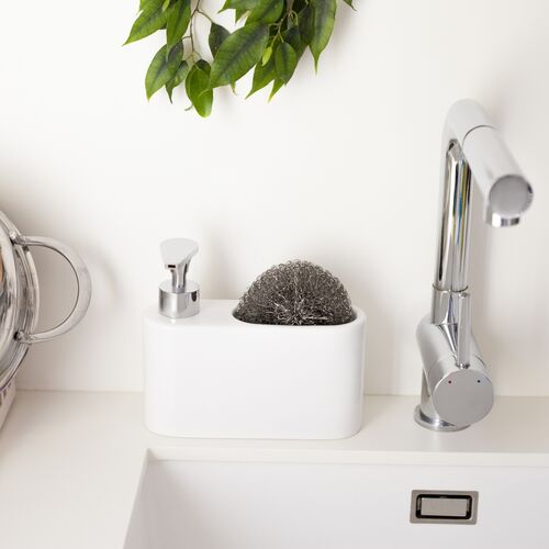 Dosificador de jabón para cocina de cerámica SLIM - blanco