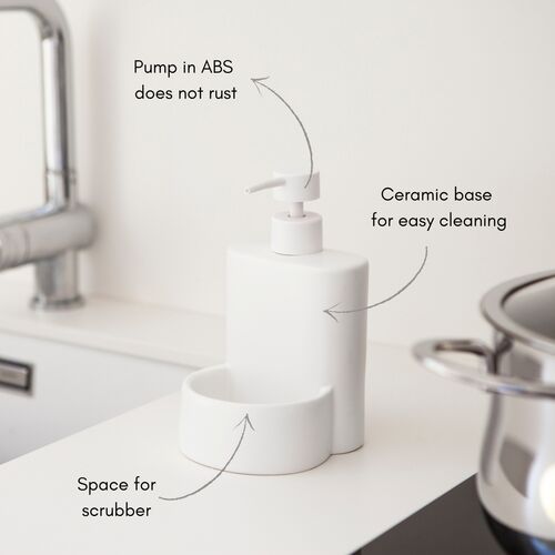 DISPENSADOR JABÓN COCINA COCINA BLANCO