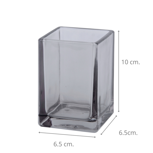 Vaso para baño CUBE – Vidrio – Gris