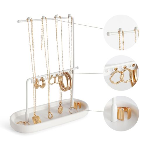 Soporte Joyas - Metal / Cermica - Blanco