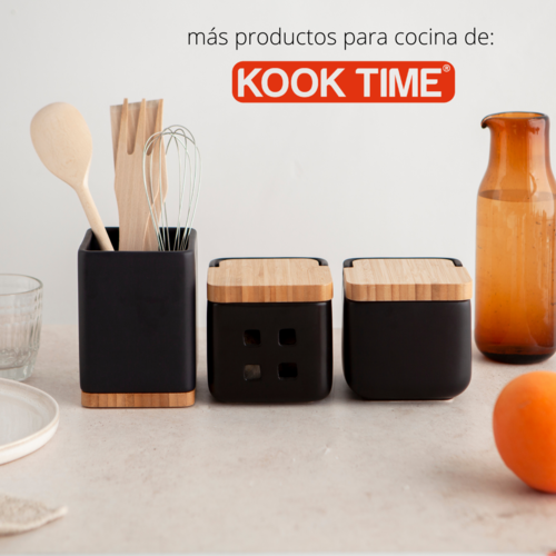 Salero Cocina Negro Mate Tapa Acrilica Kook Time F053740