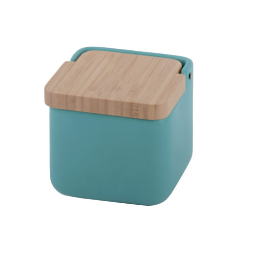 Salero de cocina  con tapa bamb SQUARE - teal mate