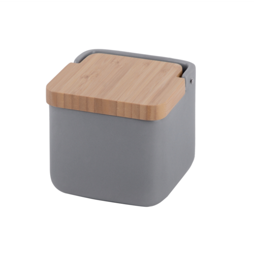 Salero de cocina  con tapa bamb SQUARE - gris mate